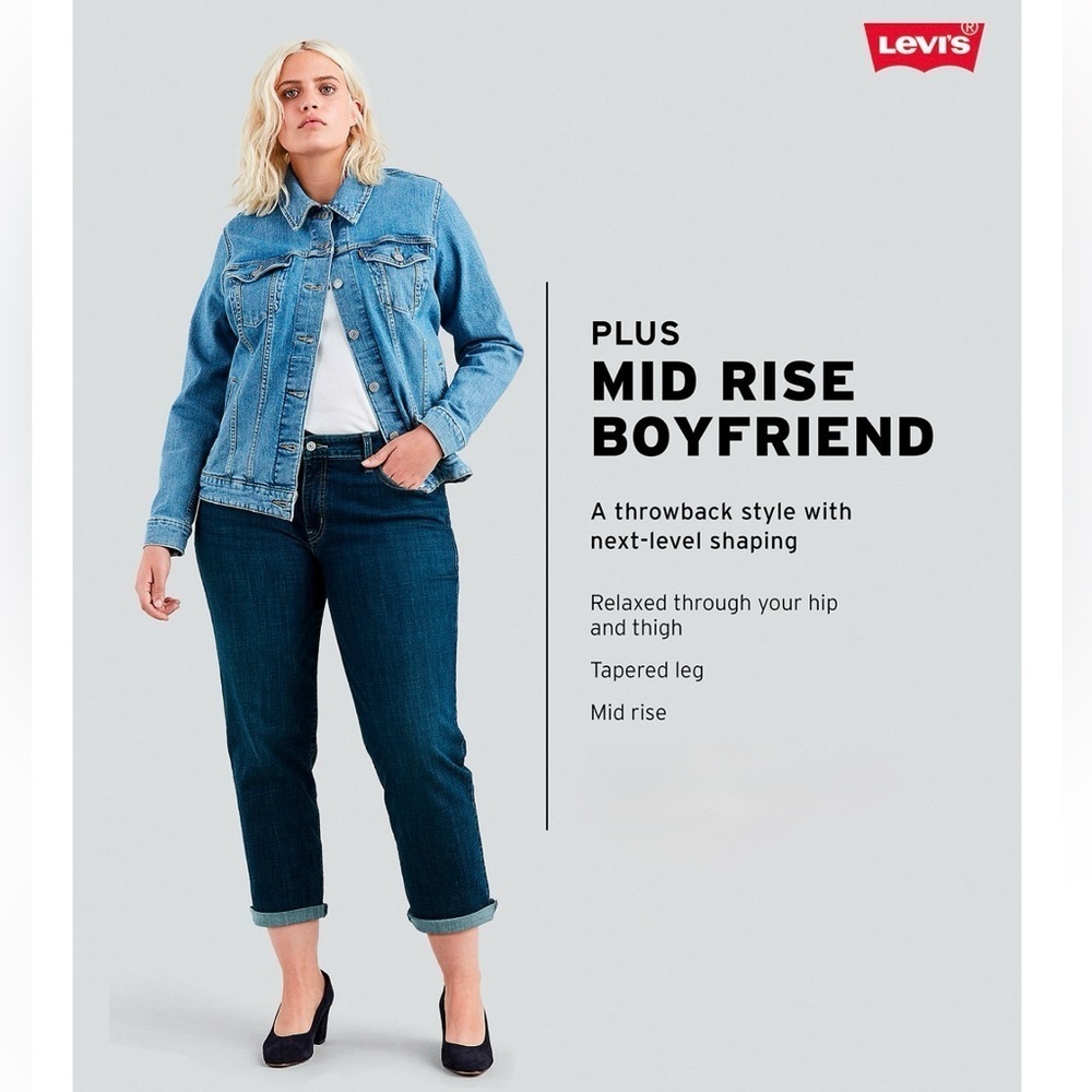 NEW LEVI’S Boyfriend Denim Jean Mid Rise Capri Plus Size 26W